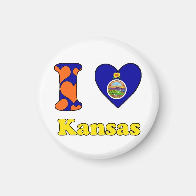 Aimant I love Kansas (Devant)