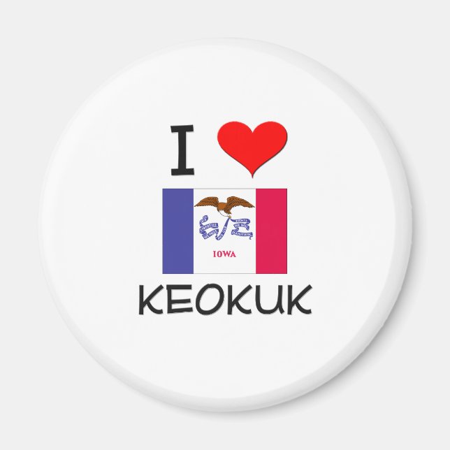 Aimant I Love KEOKUK Iowa (Devant)