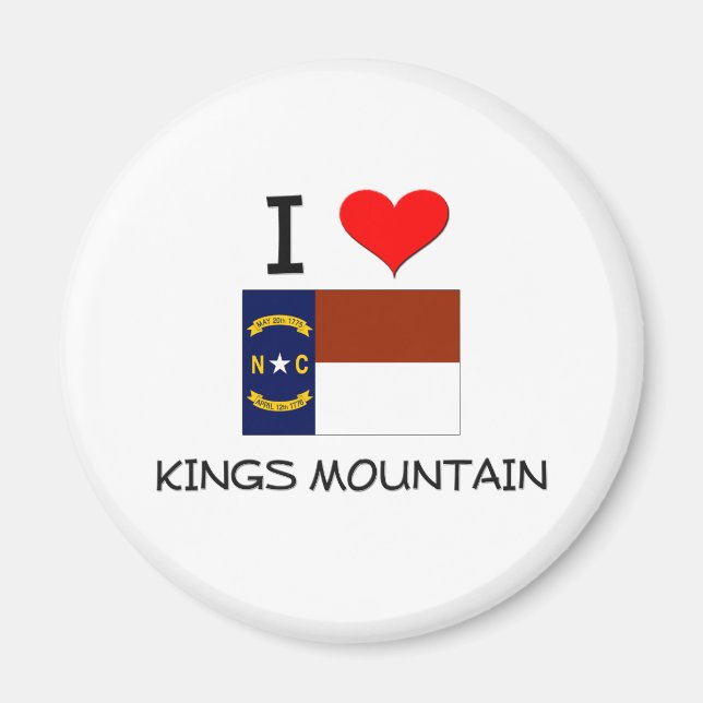 Aimant I Love Kings Mountain Caroline du Nord (Devant)