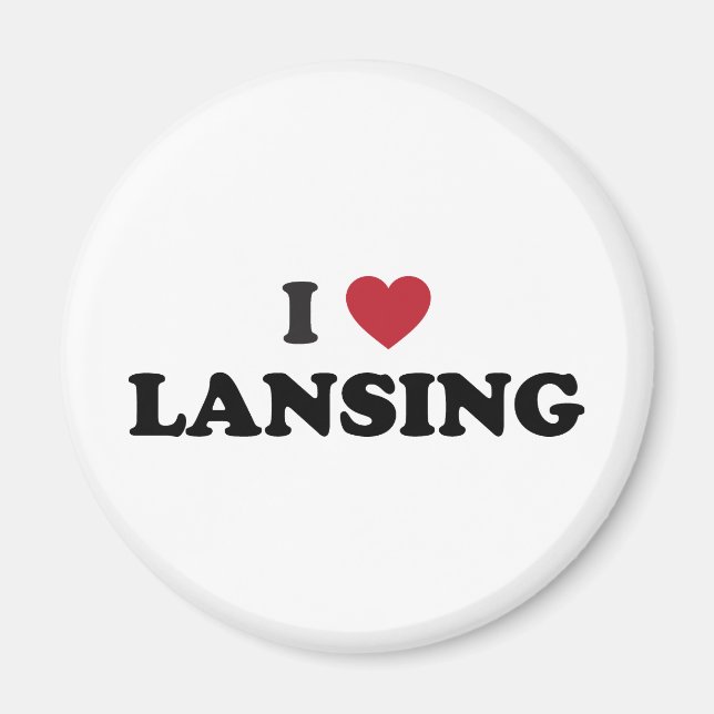 Aimant I Love Lansing Michigan (Devant)
