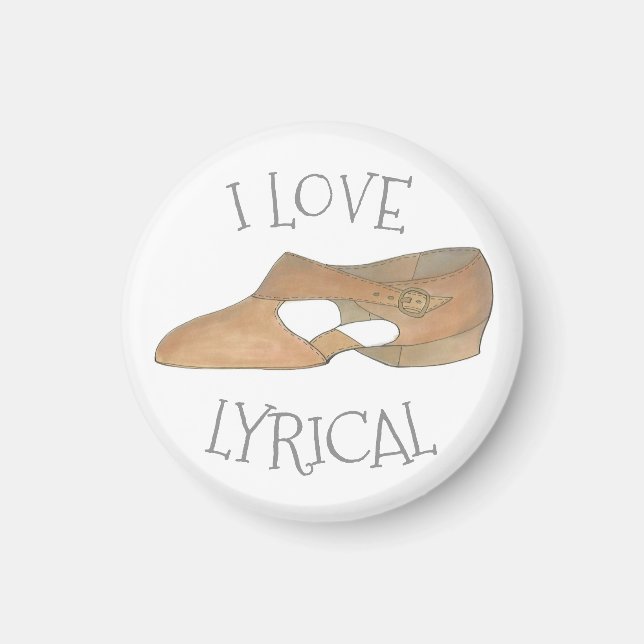 Aimant I Love Lyrical Tan Modern Dance Enseignant Chaussu (Devant)