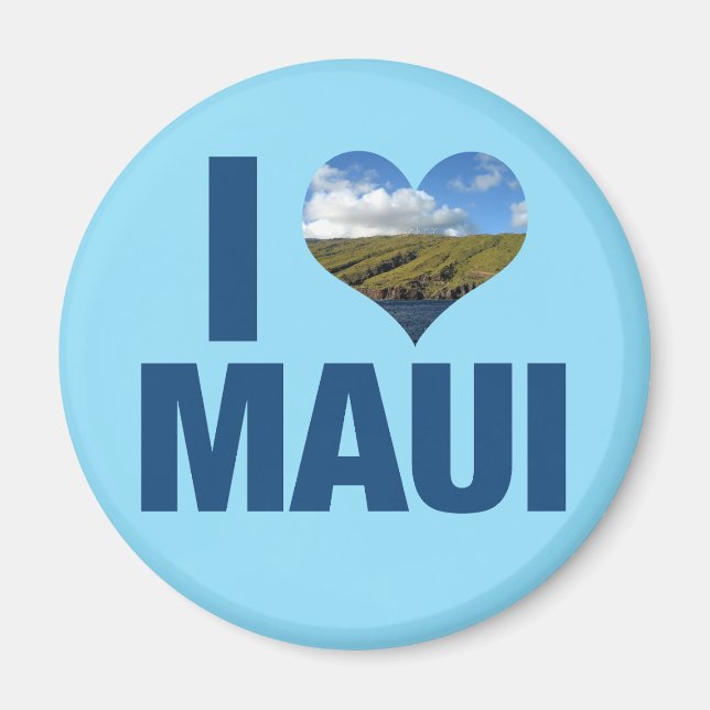 Aimant I Love Maui Hawaii mignonne Hawaiian Photographie (Devant)
