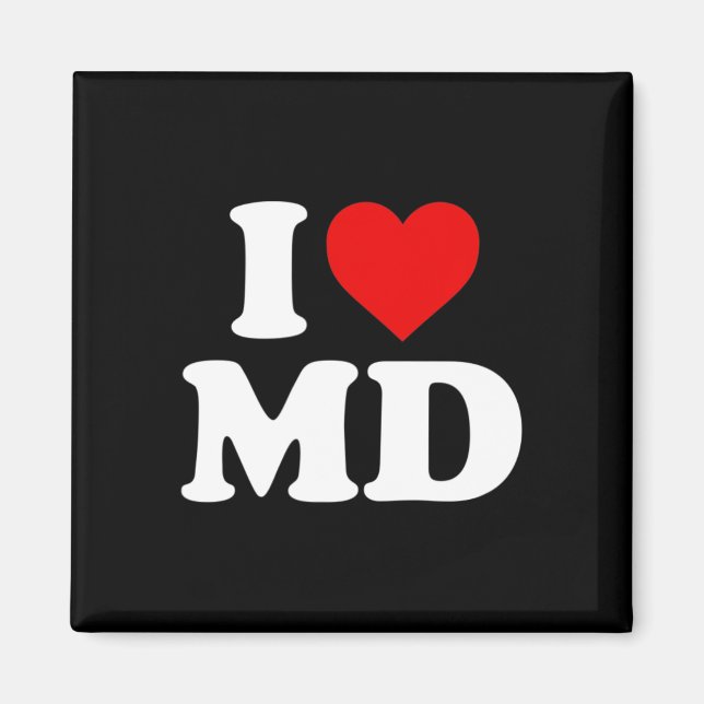 Aimant I Love Md Heart Maryland (Devant)