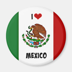 Aimant I Love Mexico, drapeau mexicain,