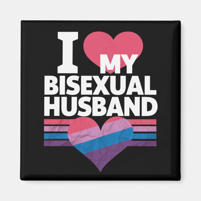 Aimant I Love My Bisexual Mari Bi Pride Bisexual Flag (Devant)