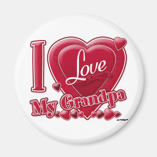 Aimant I Love My Grand-pa rouge - coeur