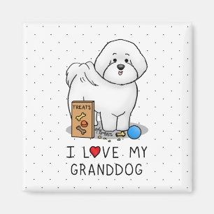 Aimant I Love My Granddog Bichon Frise Dog - grand-parent