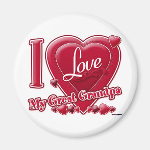 Aimant I Love My Great Grandpa red - heart