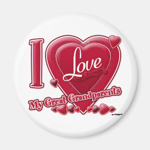 Aimant I Love My Great Grandparents red - heart