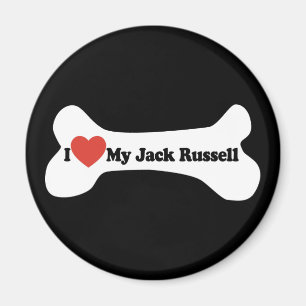 Aimant I Love My Jack Russell - Chien Bone