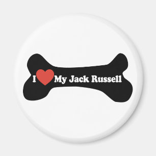 Aimant I Love My Jack Russell - Chien Bone