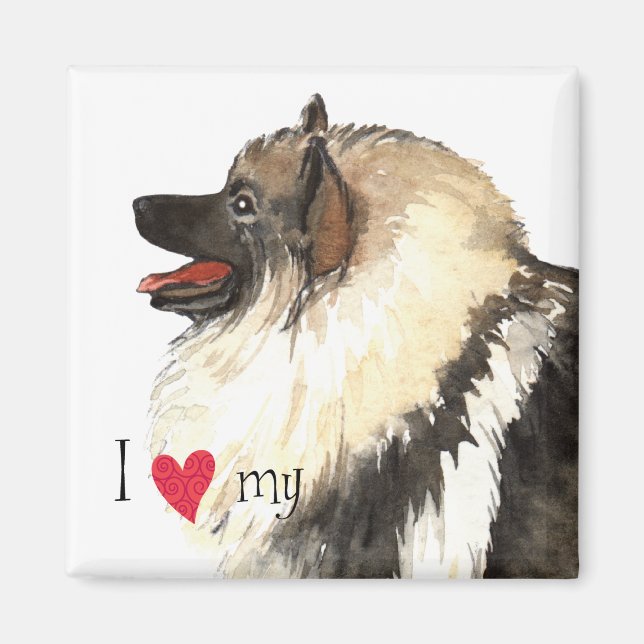 Aimant I Love my Keeshond (Devant)