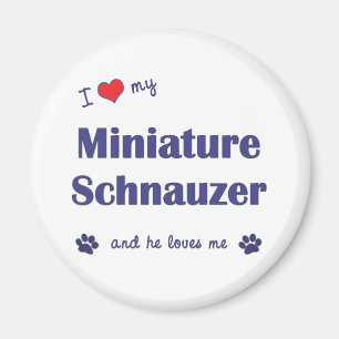Aimant I Love My Miniature Schnauzer (Homme Chien)
