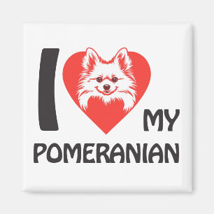 Aimant I Love My Pomeranian - mignon cadeau Amoureux des
