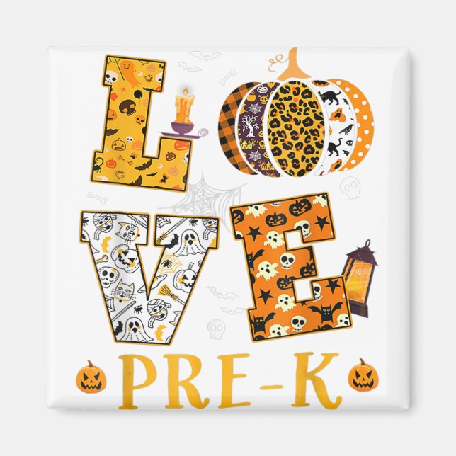 Aimant I Love My Pré K Citrouille Prek Halloween Enseigna (Devant)