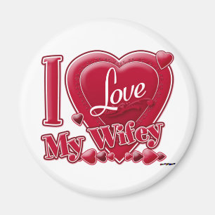 Aimant I Love My Wifey rouge - coeur