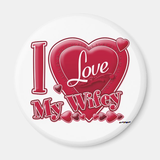 Aimant I Love My Wifey rouge - coeur (Devant)