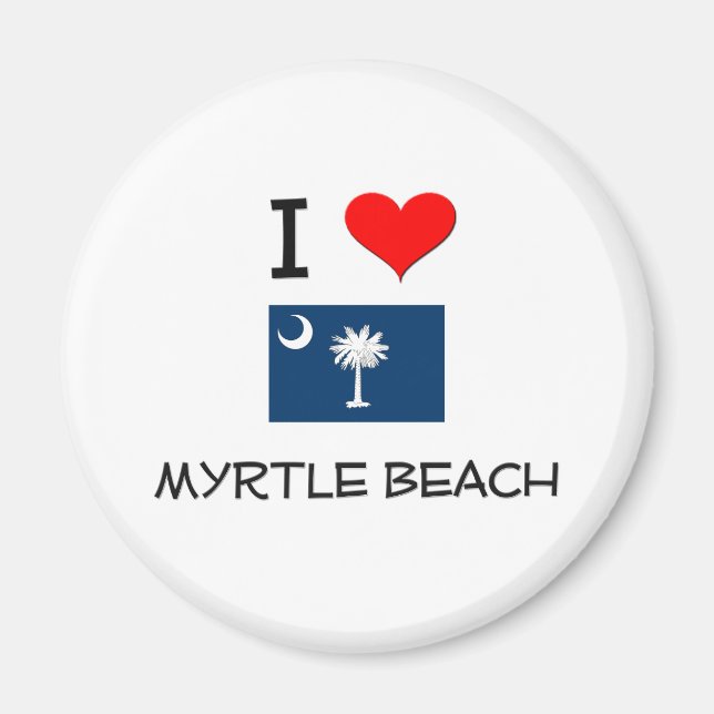 Aimant I Love Myrtle Beach Caroline du Sud (Devant)