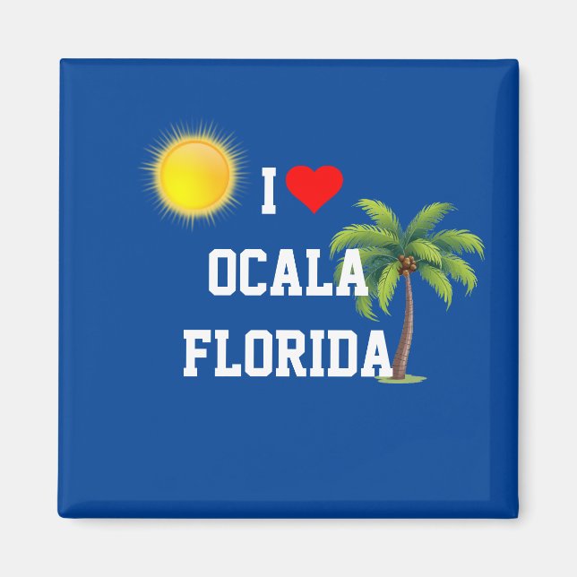 Aimant I Love Ocala, Floride (Devant)