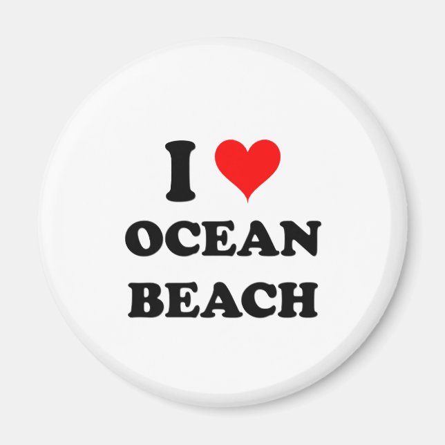 Aimant I Love Ocean Beach New York (Devant)