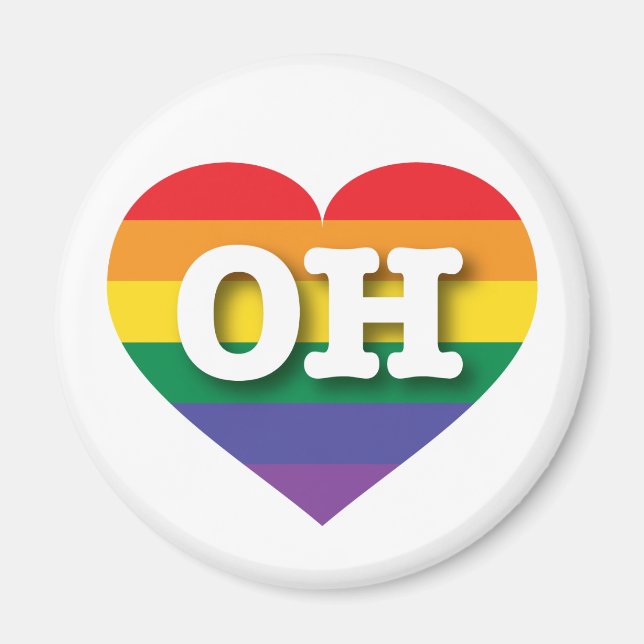 Aimant I Love Ohio Rainbow Heart (Devant)