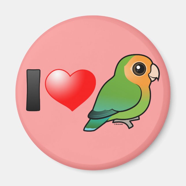 Aimant I Love Orangeface Peach Face Lovebirds (Devant)