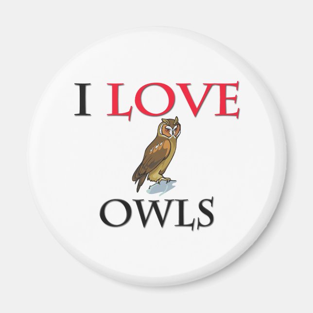 Aimant I Love Owls (Devant)