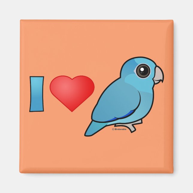 Aimant I Love Pacific Parrotlets (bleu) (Devant)
