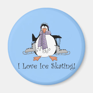 Aimant I Love Patinage sur glace Penguin Tee - shirts et 