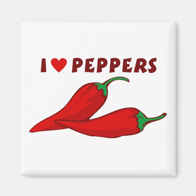 Aimant I Love Peppers (Devant)