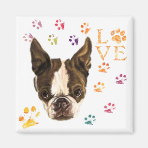 Aimant I Love Pets - Joli Chiot - Traces colorées Dessin