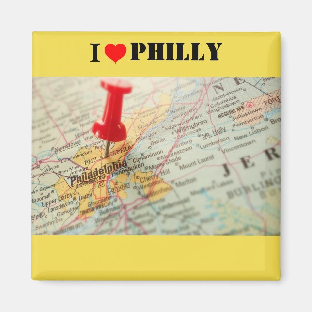 Aimant I Love Philadelphia Carte (Devant)