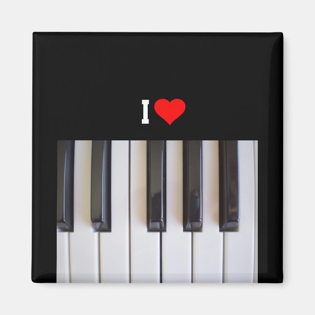 Aimant I Love Piano, design populaire coloré (Devant)
