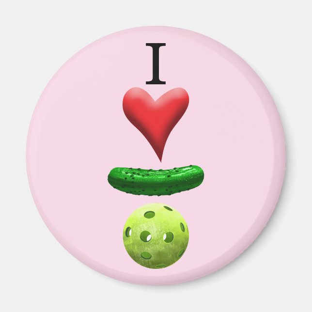 Aimant I Love Pickleball - Pink- (Devant)