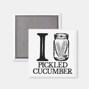 Aimant I Love Pickled Cucumber - Vintage Pickle Cucumber