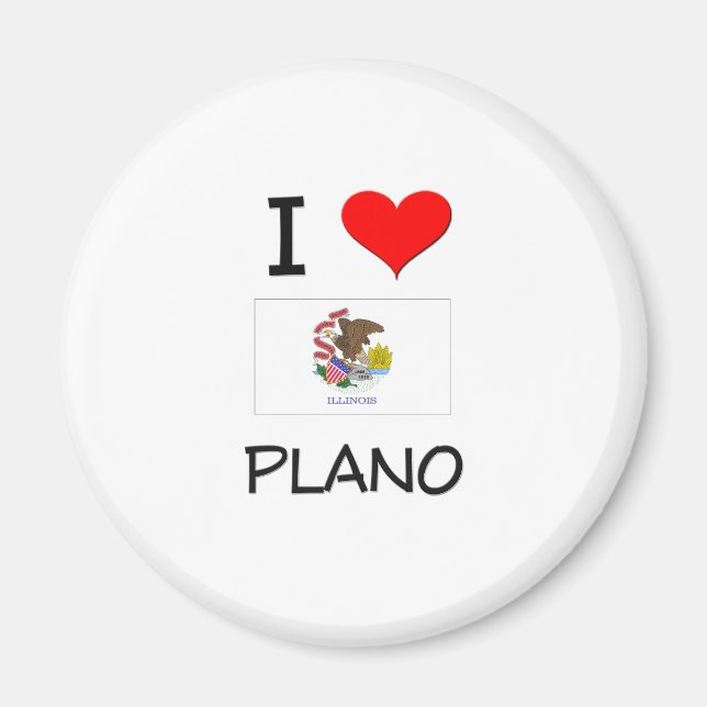 Aimant I Love PLANO Illinois (Devant)