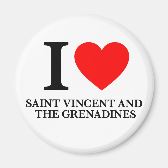 Aimant I Love Saint Vincent et les Grenadines (Devant)