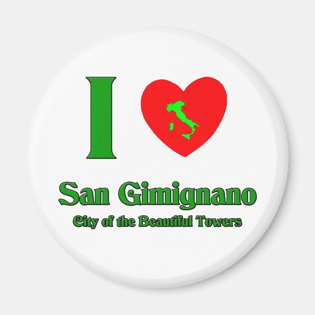 Aimant I Love San Gimignano Italie (Devant)