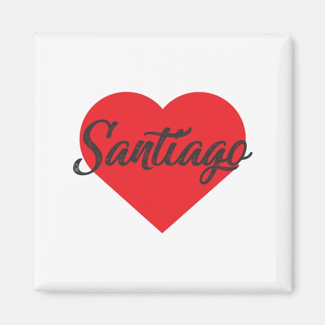 Aimant I Love Santiago - Chili (Devant)