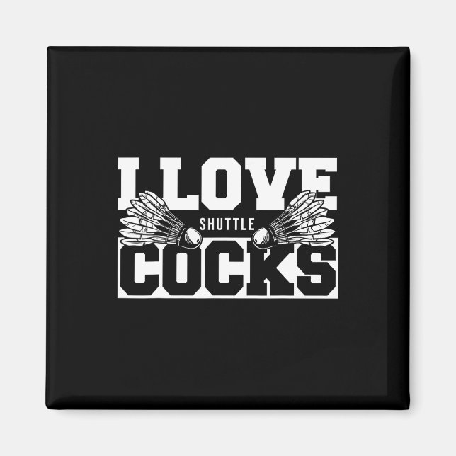 Aimant I Love Shuttles S Birdie Badminton Player (Devant)