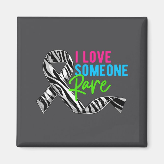 Aimant I Love Someone Rare Zebra Ribbon - Rare Disease Aw (Devant)