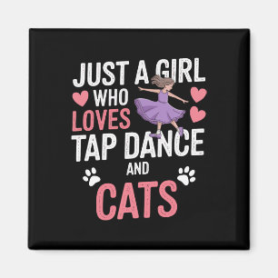 Aimant I Love Tap Dancing And Cats Cadeaux Tap Dancer Amo