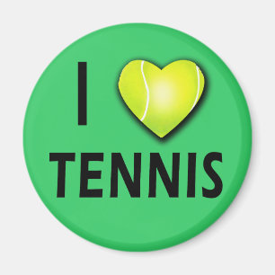 Aimant I Love Tennis avec Tennis Ball Heart