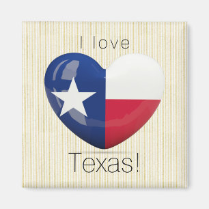 Aimant I Love Texas Flag Coeur Cutout