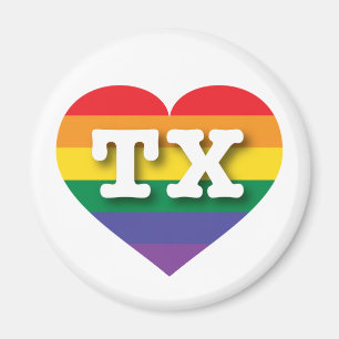 Aimant I Love Texas Rainbow Heart