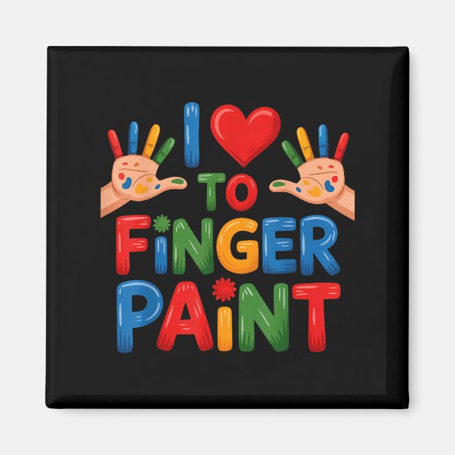 Aimant I Love To Finger Paint Couples Art Teacher Finger  (Devant)