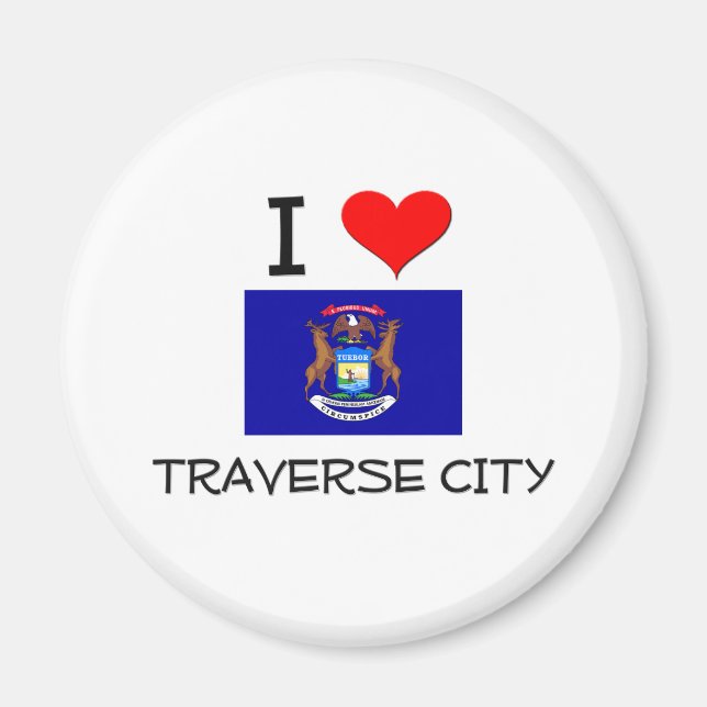 Aimant I Love Traverse City Michigan (Devant)