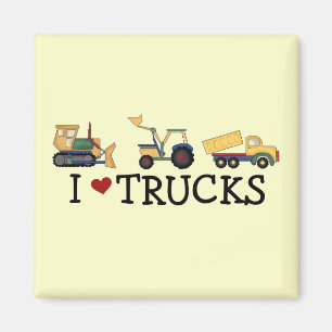Aimant I Love Trucks T-shirts et cadeaux