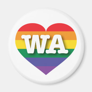 Aimant I Love Washington State Rainbow Heart