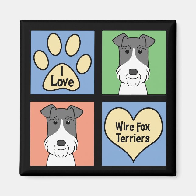 Aimant I Love Wire Fox Terriers (Devant)